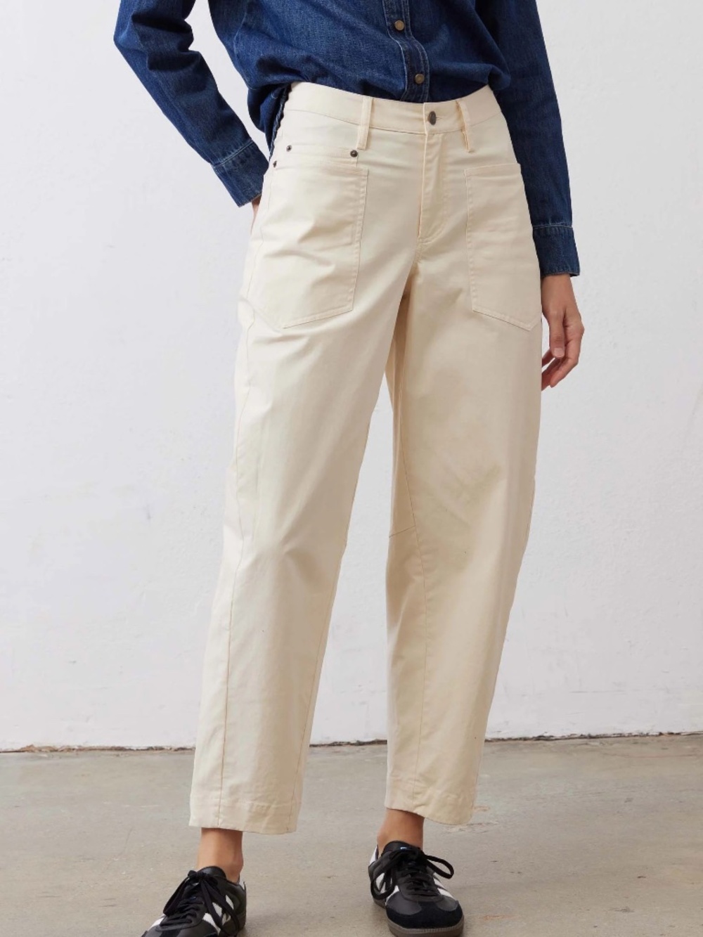 Ruti THE SLOUCHY SOFT TWILL PANTS ecru size 6 like new